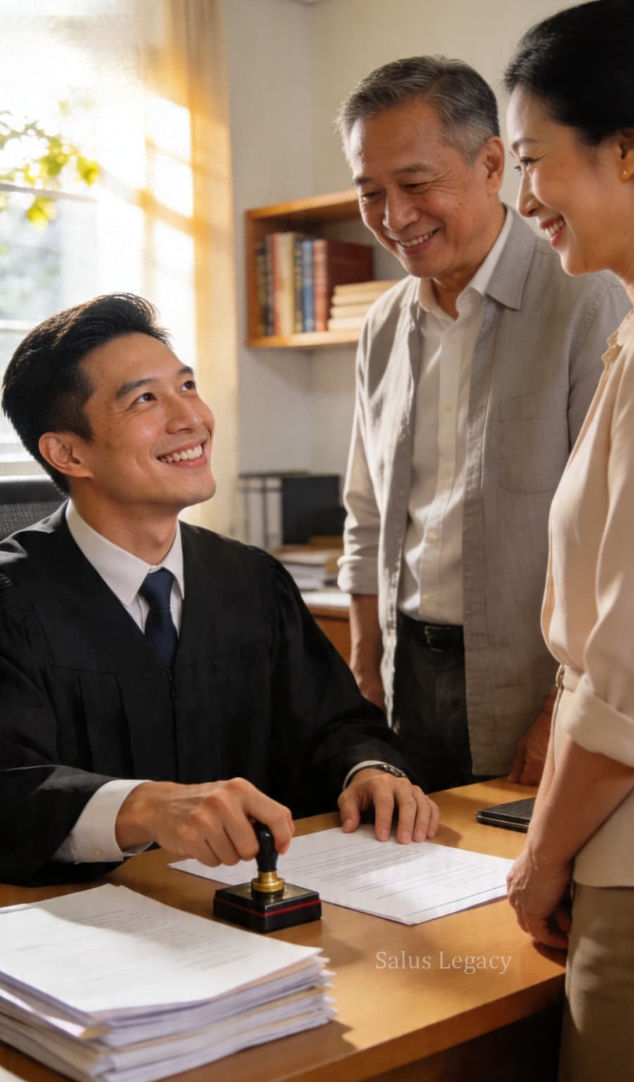 A Salus Legacy advisor witnessing a Will